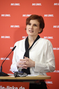 Pressekonferenz mit Katja Kipping in Berlin