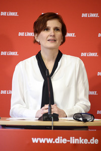 Pressekonferenz mit Katja Kipping in Berlin