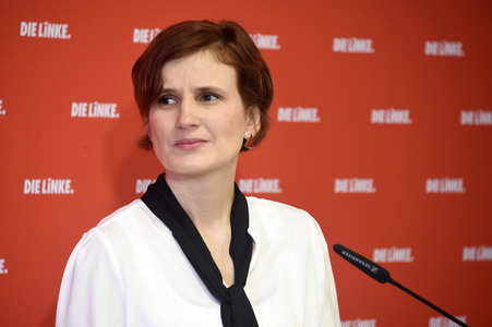 Pressekonferenz mit Katja Kipping in Berlin