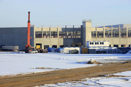 Baustelle der Tesla Gigafactory 4 in Grünheide