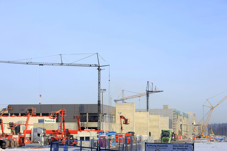 Baustelle der Tesla Gigafactory 4 in Grünheide
