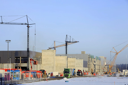 Baustelle der Tesla Gigafactory 4 in Grünheide