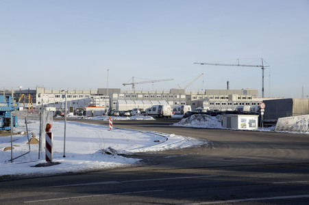 Baustelle der Tesla Gigafactory 4 in Grünheide