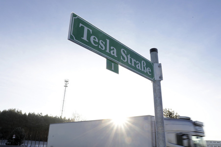 Baustelle der Tesla Gigafactory 4 in Grünheide