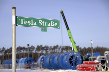 Baustelle der Tesla Gigafactory 4 in Grünheide