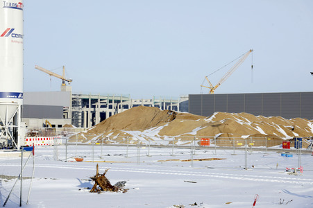 Baustelle der Tesla Gigafactory 4 in Grünheide