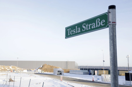 Baustelle der Tesla Gigafactory 4 in Grünheide