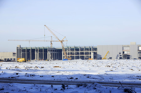Baustelle der Tesla Gigafactory 4 in Grünheide
