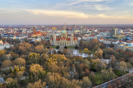 Luftbild vom Neuen Rathaus in Hannover