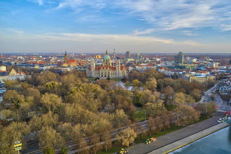 Luftbild vom Neuen Rathaus in Hannover