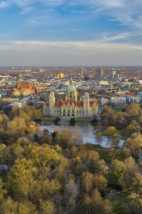 Luftbild vom Neuen Rathaus in Hannover