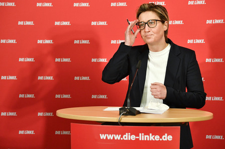 Pressekonferenz mit den neuen Vorsitzenden der Partei Die Linke in Berlin