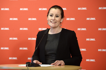 Pressekonferenz mit Janine Wissler in Berlin