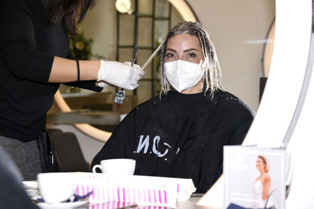 Friseurbesuch von Sarah Valentina Winkhaus in München