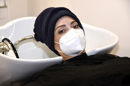 Friseurbesuch von Sarah Valentina Winkhaus in München