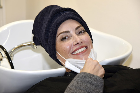 Friseurbesuch von Sarah Valentina Winkhaus in München