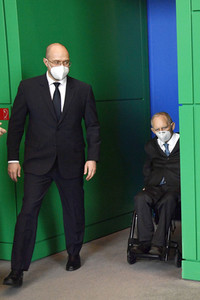 Fototermin mit Wolfgang Schäuble und Denys Schmyhal in Berlin