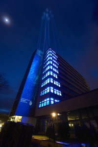 Lichtinstallation zum Weltwassertag in Hannover