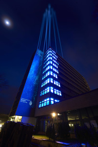 Lichtinstallation zum Weltwassertag in Hannover