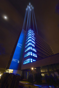Lichtinstallation zum Weltwassertag in Hannover