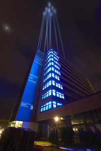 Lichtinstallation zum Weltwassertag in Hannover