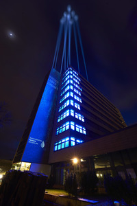 Lichtinstallation zum Weltwassertag in Hannover