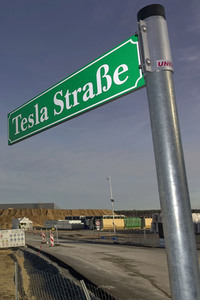 Baustelle der Tesla Gigafactory 4 in Grünheide