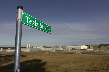 Baustelle der Tesla Gigafactory 4 in Grünheide