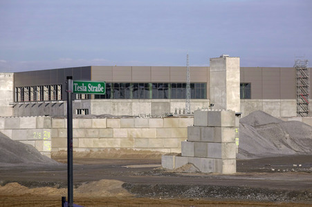 Baustelle der Tesla Gigafactory 4 in Grünheide