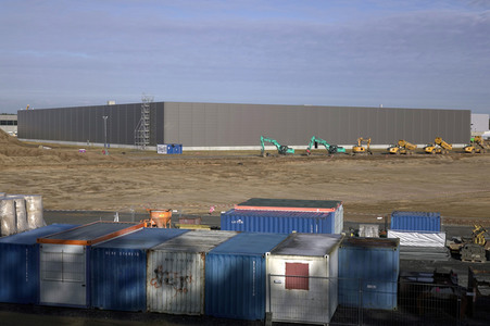 Baustelle der Tesla Gigafactory 4 in Grünheide