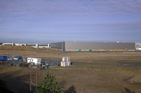 Baustelle der Tesla Gigafactory 4 in Grünheide