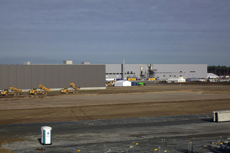 Baustelle der Tesla Gigafactory 4 in Grünheide