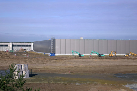 Baustelle der Tesla Gigafactory 4 in Grünheide