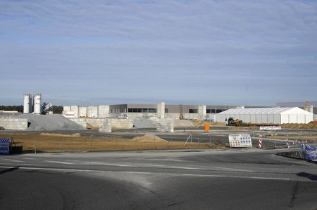 Baustelle der Tesla Gigafactory 4 in Grünheide