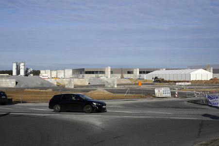 Baustelle der Tesla Gigafactory 4 in Grünheide