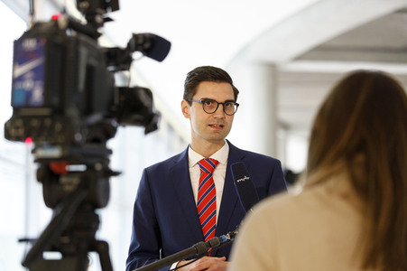 Pressestatement von Sepp Müller in Berlin