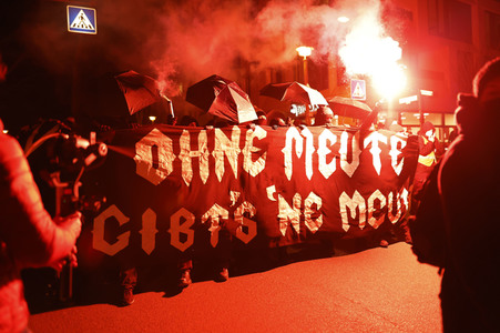 Protestaktion 'Chaos für die Meute! Tag X Demo!' in Berlin