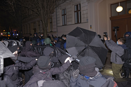Protestaktion 'Chaos für die Meute! Tag X Demo!' in Berlin