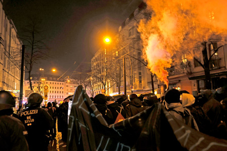Protestaktion 'Chaos für die Meute! Tag X Demo!' in Berlin