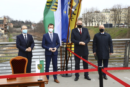 Pressetermin mit Michael Kretschmer und Cezary Przybylski in Görlitz