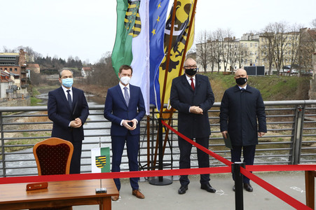 Pressetermin mit Michael Kretschmer und Cezary Przybylski in Görlitz