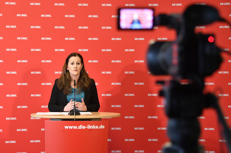 Pressekonferenz mit Janine Wissler in Berlin