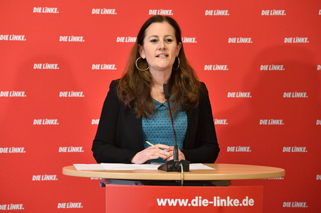 Pressekonferenz mit Janine Wissler in Berlin