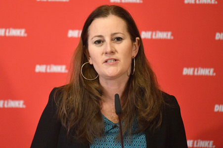 Pressekonferenz mit Janine Wissler in Berlin