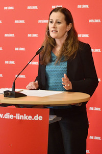 Pressekonferenz mit Janine Wissler in Berlin