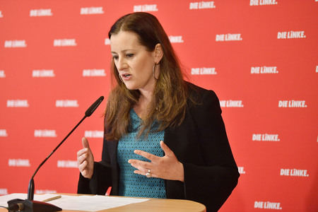 Pressekonferenz mit Janine Wissler in Berlin