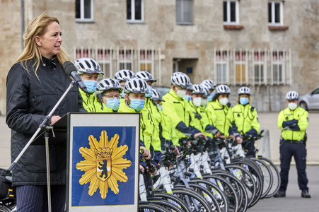 Vorstellung der Polizei-Fahrradstreife in Berlin