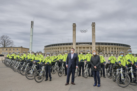 Vorstellung der Polizei-Fahrradstreife in Berlin