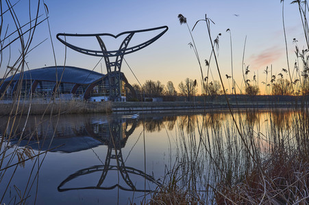 Sonnenaufgang am Expowal in Hannover