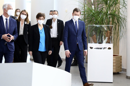 Pressetermin mit Annegret Kramp-Karrenbauer und Michael Kretschmer in Boxberg